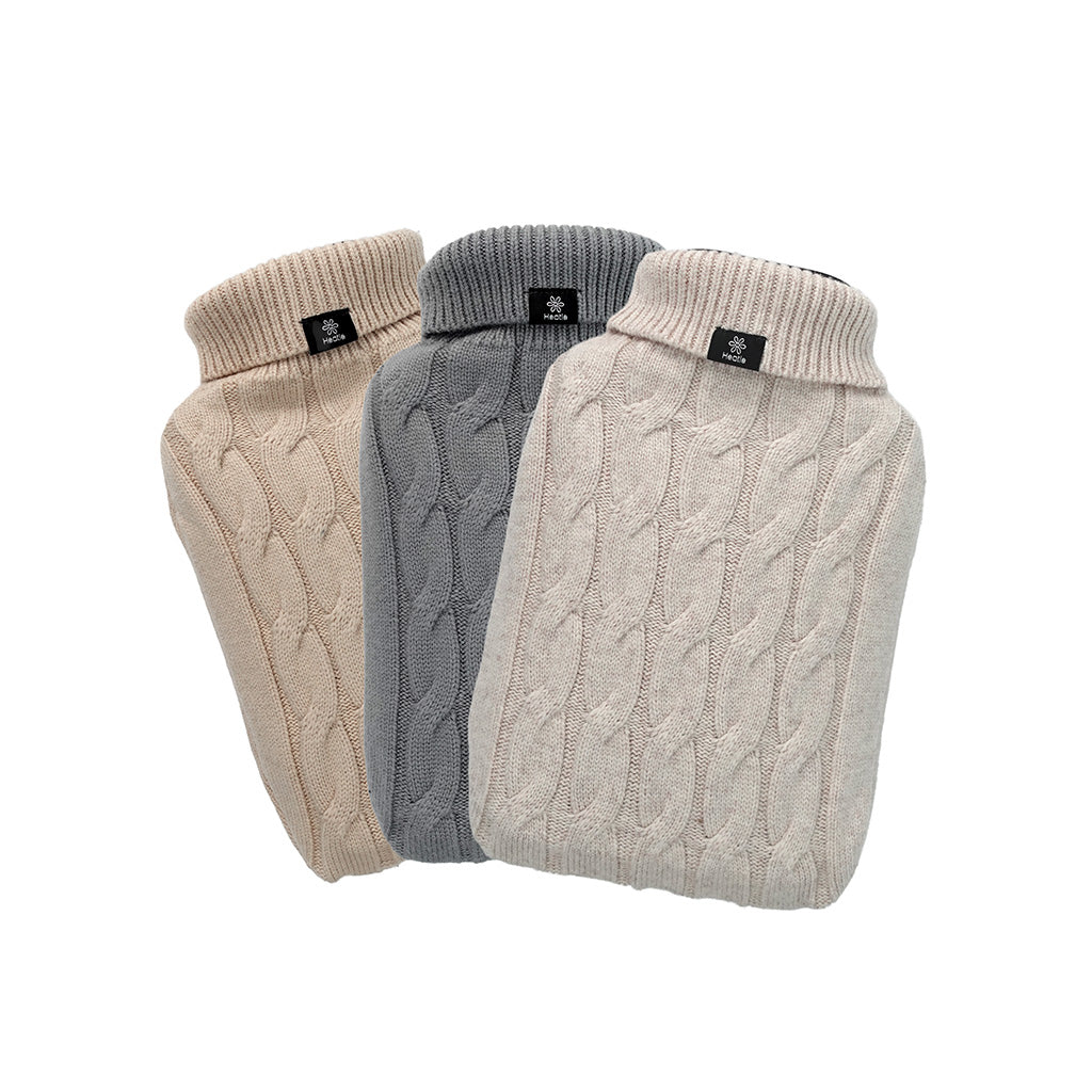 Hot water bottle with merino cover
